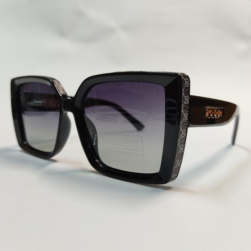 عینک آفتابی زنانه پلاریزه گوچی مشکی GUCCI