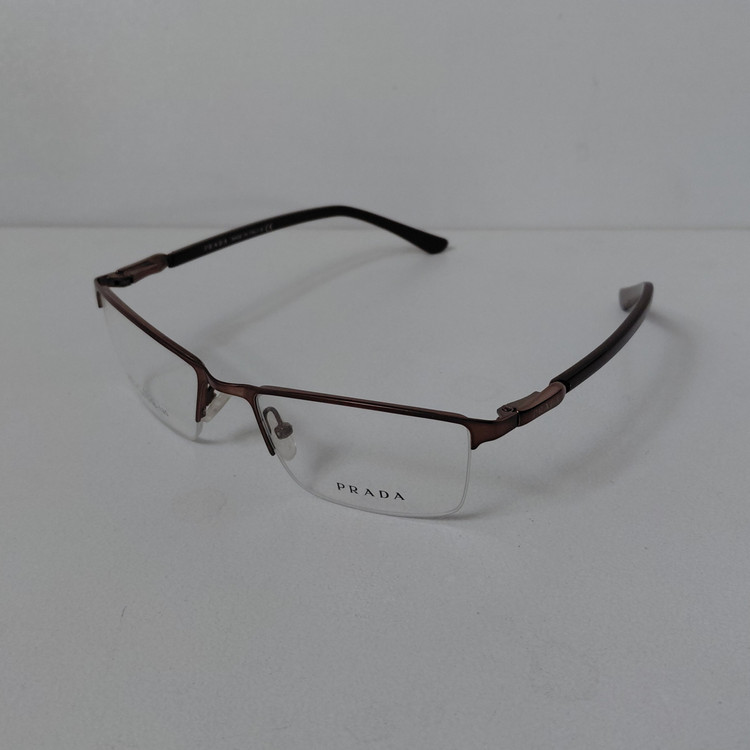 عینک طبی نیم فریم پرادا قهوه ای PRADA