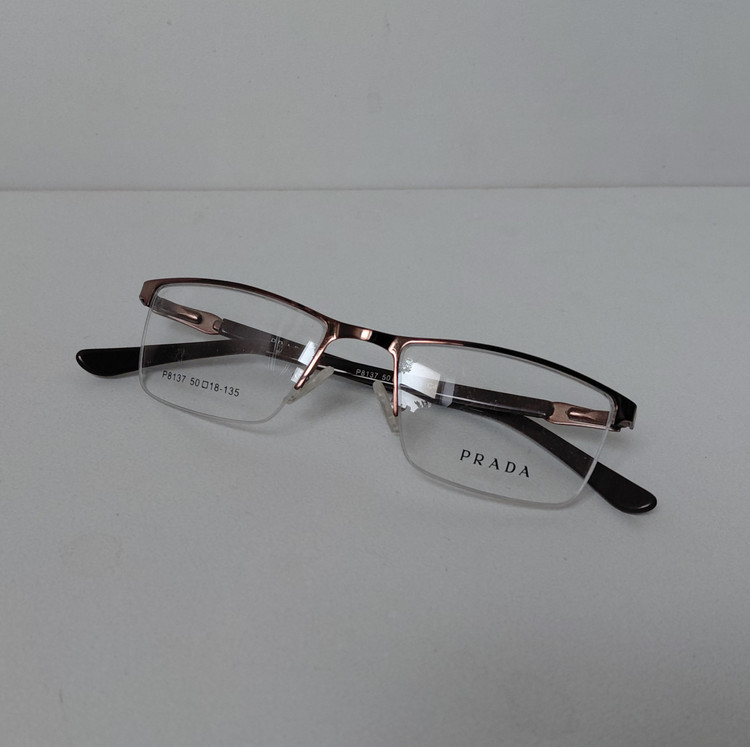 عینک طبی نیم فریم پرادا قهوه ای PRADA